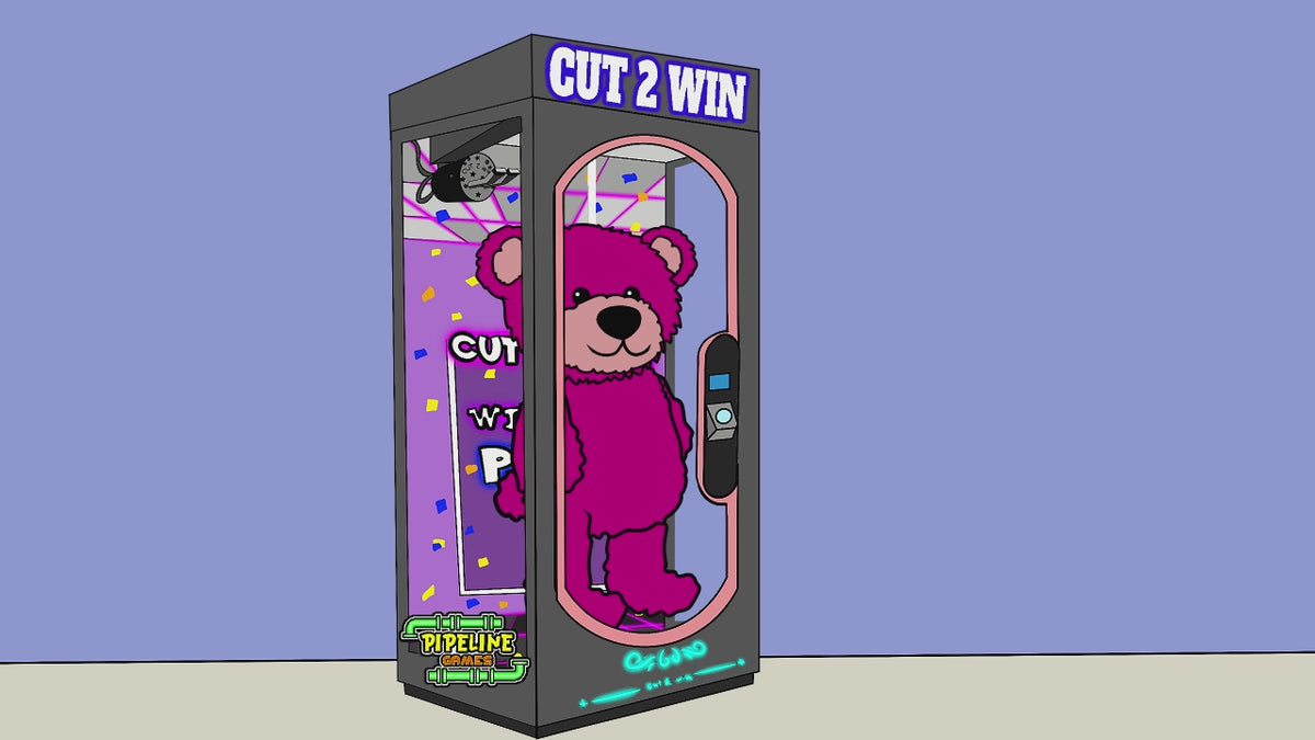 How we won a GIANT bear from the string cutting arcade game! #arcadega, Arcade Games